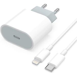 Carregador Rápido USB C para Lightning Dishiqing para iPhone | 20W | Cabo 1 m - Branco